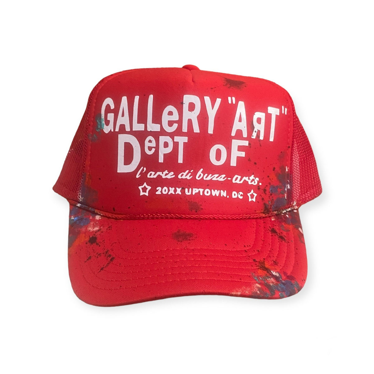 CAP•tivated by Kasey Hand-painted Trucker The Daisy Handtooled Leather Patch Cap with Turquoise  main image 2