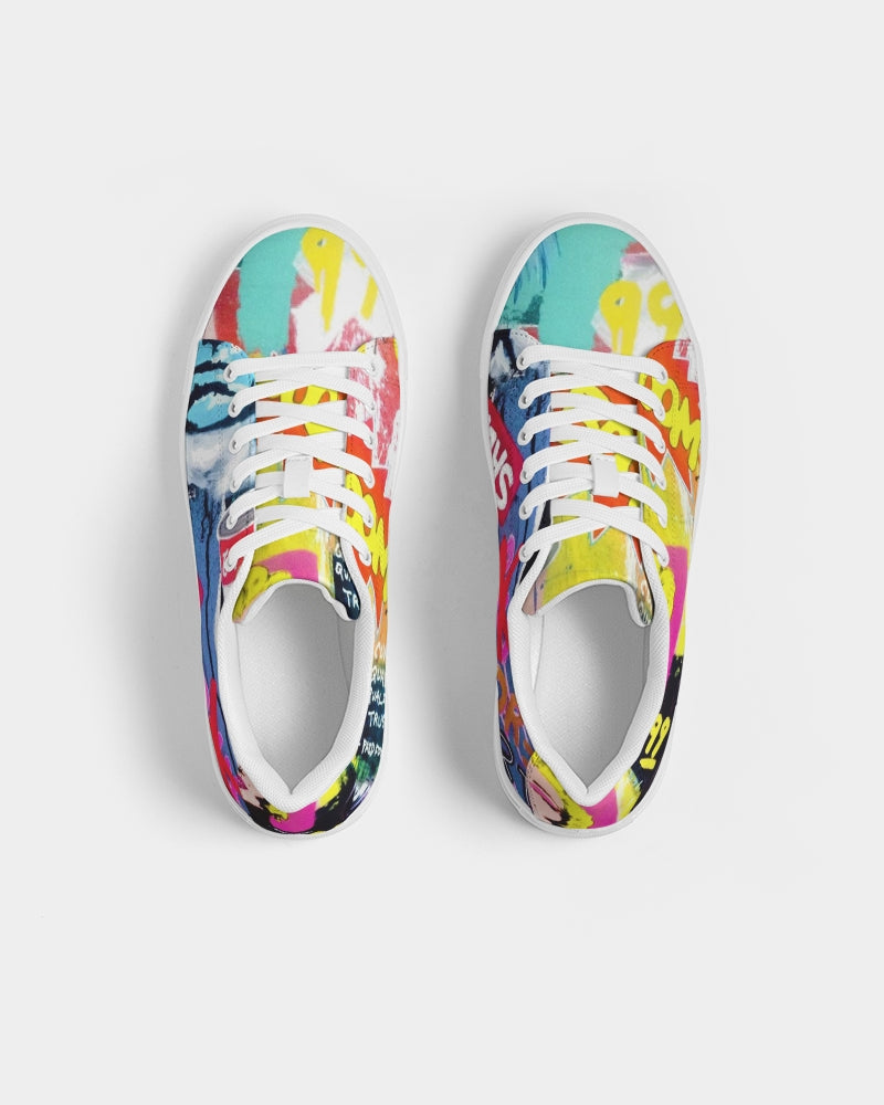 Exclusive Ladies  POP ART STyle shoe. Women's Faux-Leather Sneaker